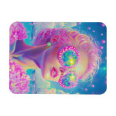 Glamoureuze Neon Vrouw Met Mousserende Brillen Magneet (Horizontaal)
