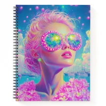 Glamoureuze Neon Vrouw Met Mousserende Brillen