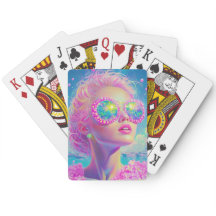 Glamoureuze Neon Vrouw Met Mousserende Brillen