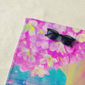 Glamoureuze Neon Vrouw Met Mousserende Brillen Strandlaken (In situ)