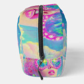 Glamoureuze Neon Vrouw Met Mousserende Brillen Toilettasje (Rechts)