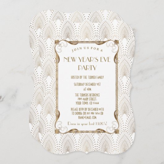 Glamoureuze Old Hollywood Great Gatsby Nieuwjaarsf Kaart (Voorkant / Achterkant)