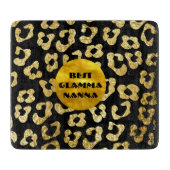 Glamoureuze oma goud zwarte dierenprint Glam-ma Snijplank (Voorkant)