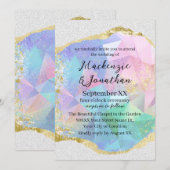 Glamoureuze Opal Edelsteen met Gouden Bruiloft Kaart (Voorkant / Achterkant)