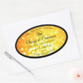 Glamoureuze Oranje mousserende glitteretiketten Ovale Sticker (Envelop)