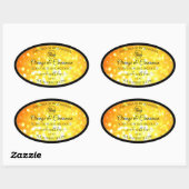 Glamoureuze Oranje mousserende glitteretiketten Ovale Sticker (Vel)
