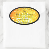 Glamoureuze Oranje mousserende glitteretiketten Ovale Sticker (Tas)