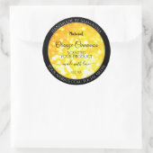 Glamoureuze Oranje mousserende glitteretiketten Ronde Sticker (Tas)