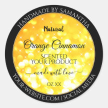 Glamoureuze Oranje mousserende glitteretiketten