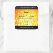 Glamoureuze Oranje mousserende glitteretiketten Vierkante Sticker (Tas)