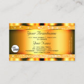 Glamoureuze Oranje Sparkle Glitter Sterren en Logo Visitekaartje (Achterkant)