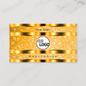 Glamoureuze Oranje Sparkle Glitter Sterren en Logo Visitekaartje (Voorkant)