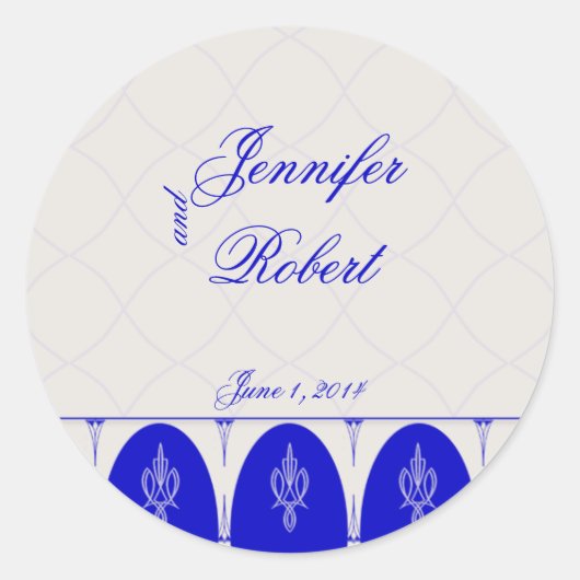 Glamoureuze Orient in Blauwe Eggshell Envelop Seal Ronde Sticker (Voorkant)