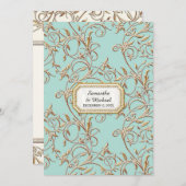 Glamoureuze Oude Hollywood Regency Gouden Loof Aqu Kaart (Voorkant / Achterkant)