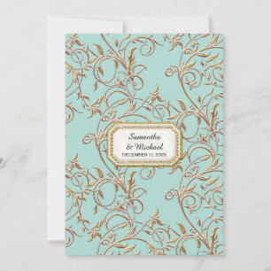 Glamoureuze Oude Hollywood Regency Gouden Loof Aqu Kaart