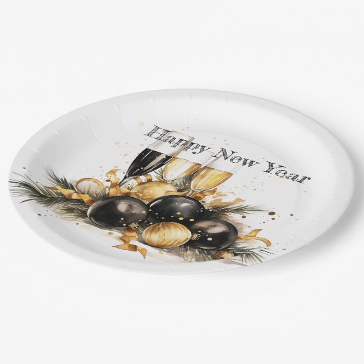 🍾 Glamoureuze Oudejaarsavond Borden 🥂 Papieren Bordje (Gekanteld)