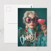 Glamoureuze oudere vrouw moedige luxe Mode Briefkaart (Voorkant / Achterkant)