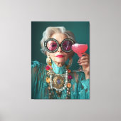 Glamoureuze oudere vrouw moedige luxe Mode Canvas Afdruk (Voorkant)
