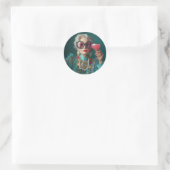 Glamoureuze oudere vrouw moedige luxe Mode Ronde Sticker (Tas)