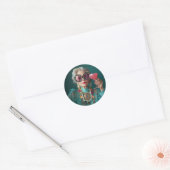 Glamoureuze oudere vrouw moedige luxe Mode Ronde Sticker (Envelop)