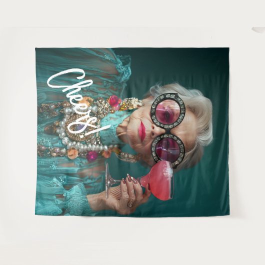 Glamoureuze oudere vrouw moedige luxe Mode Wandkleed (Voorkant (horizontaal))