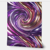 Glamoureuze Paarse Gouden Disco Swirl Peel en Stic Behang (Afrollen)