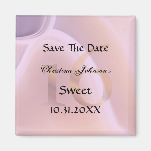 Glamoureuze Paarse kristalzoet 16 Save The Date Magneet (Voorkant)