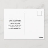 Glamoureuze Paarse ogen & Brows Waterverf Dank je Briefkaart (Achterkant)