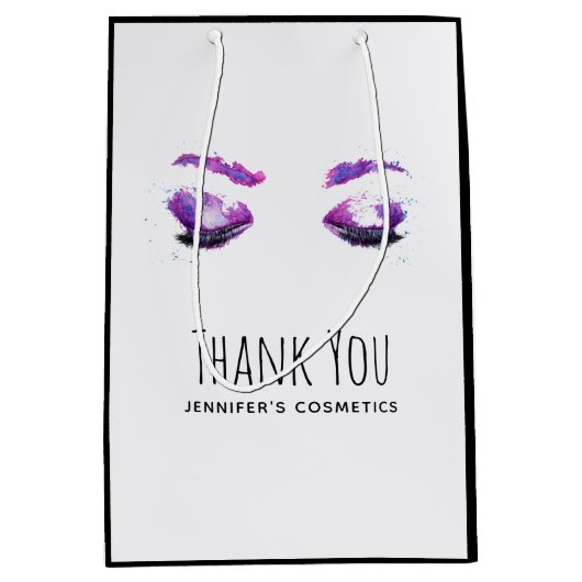 Glamoureuze Paarse ogen & Brows Waterverf Dank je Medium Cadeauzakje (Voorkant)