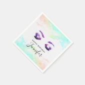 Glamoureuze Paarse ogen en Brows Waterverf Birthda Servet (Hoek)