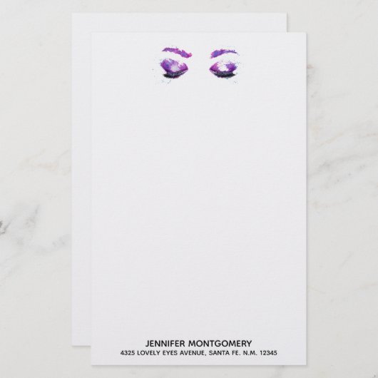 Glamoureuze Paarse ogen en Waterverf van Brows (Voorkant / Achterkant)