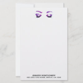 Glamoureuze Paarse ogen en Waterverf van Brows