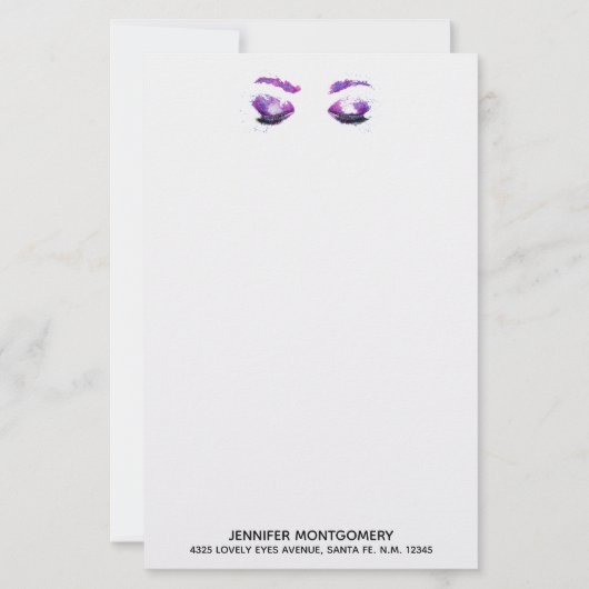 Glamoureuze Paarse ogen en Waterverf van Brows (Voorkant)