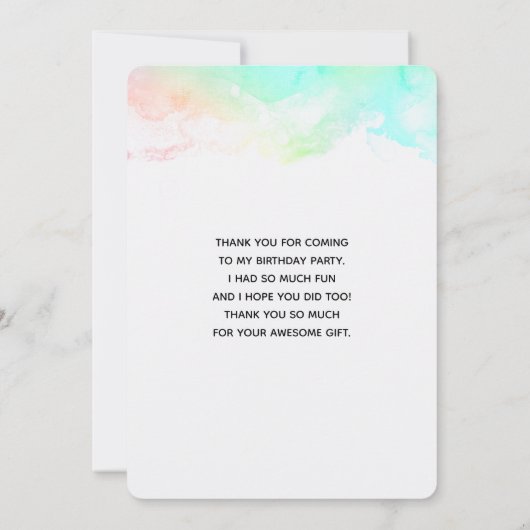 Glamoureuze Paarse ogen en Waterverf van Brows Bedankkaart (Achterkant)