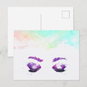 Glamoureuze Paarse ogen en Waterverf van Brows Briefkaart (Voorkant / Achterkant)