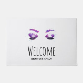Glamoureuze Paarse ogen en Waterverf van Brows Deurmat