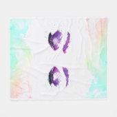 Glamoureuze Paarse ogen en Waterverf van Brows Fleece Deken (Voorkant (Horizontaal))