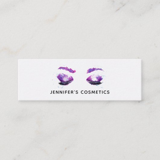 Glamoureuze Paarse ogen en Waterverf van Brows Mini Visitekaartje (Voorkant)