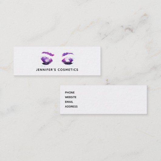 Glamoureuze Paarse ogen en Waterverf van Brows Mini Visitekaartje (Voorkant / Achterkant)