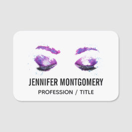Glamoureuze Paarse ogen en Waterverf van Brows Naamplaatje