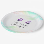 Glamoureuze Paarse ogen en Waterverf van Brows Papieren Bordje (Gekanteld)