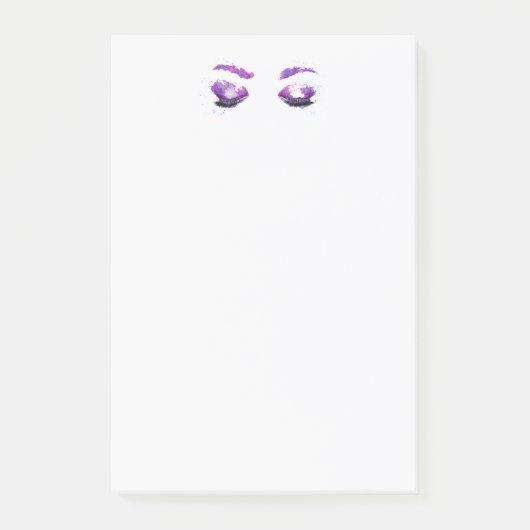 Glamoureuze Paarse ogen en Waterverf van Brows Post-it® Notes (Voorkant)