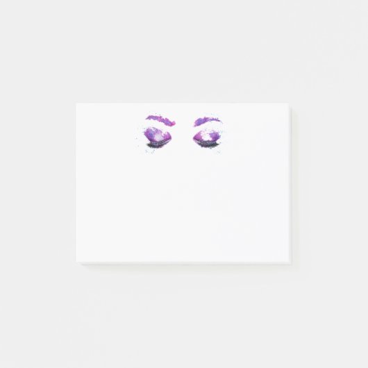 Glamoureuze Paarse ogen en Waterverf van Brows Post-it® Notes (Voorkant)