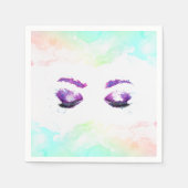 Glamoureuze Paarse ogen en Waterverf van Brows Servet (Voorkant)