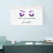 Glamoureuze Paarse ogen en Waterverf van Brows Spandoek (Beurs)