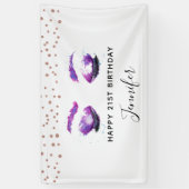 Glamoureuze Paarse ogen en Waterverf van Brows Spandoek (Verticaal)