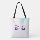 Glamoureuze Paarse ogen en Waterverf van Brows Tote Bag (Achterkant)