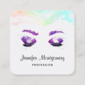 Glamoureuze Paarse ogen en Waterverf van Brows Vierkante Visitekaartje (Voorkant)