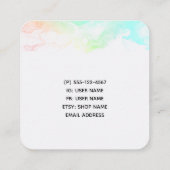 Glamoureuze Paarse ogen en Waterverf van Brows Vierkante Visitekaartje (Achterkant)