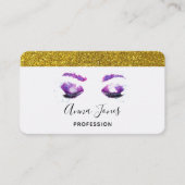 Glamoureuze Paarse ogen en Waterverf van Brows Visitekaartje (Voorkant)